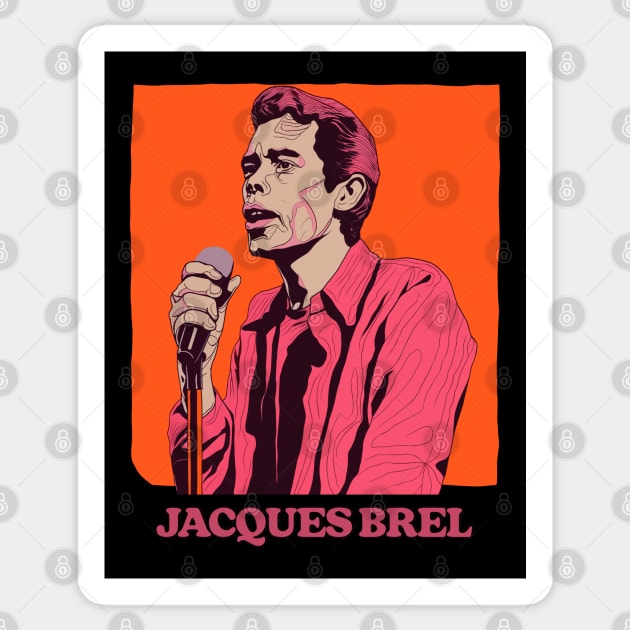 Jacques Brel ∆ Retro Fan Design Sticker by DankFutura